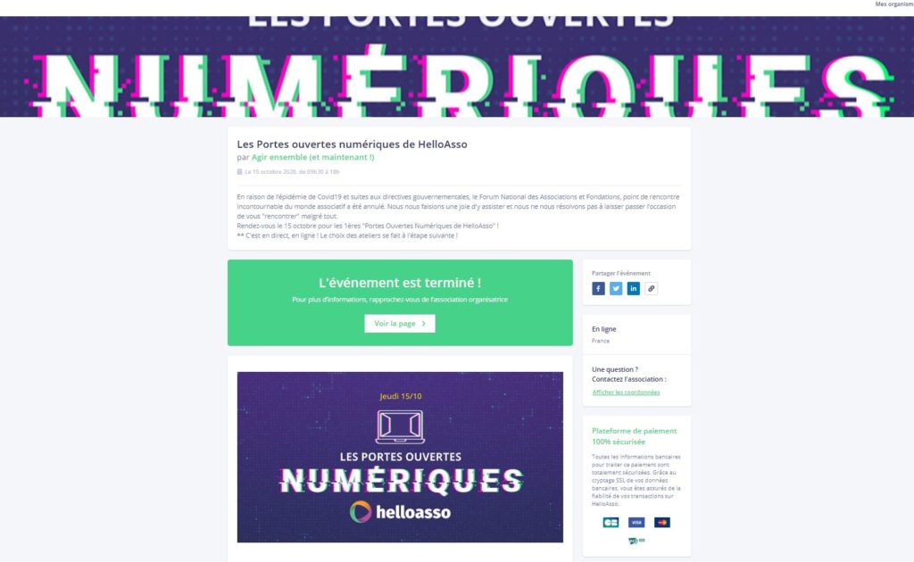 créer un formulaire d'inscription avec une billetterie en ligne - information de la fermeture des ventes de places